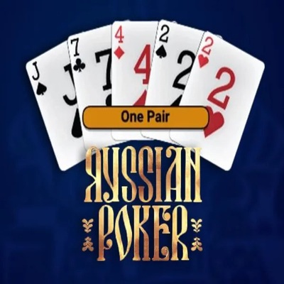 Russian Poker slot logo by OneTouch Games at Betspino Casino